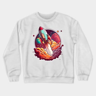 Cartoon rocket ship Crewneck Sweatshirt